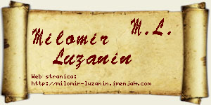 Milomir Lužanin vizit kartica